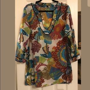 Fabulous Trina Turk printed tunic size L